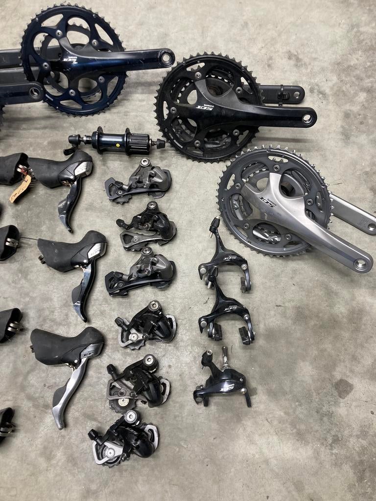 Shimano 105 ( 5700-5703 ) 10 speed onderdelen, Ophalen of Verzenden, Gebruikt, Derailleur of Ketting, Shimano