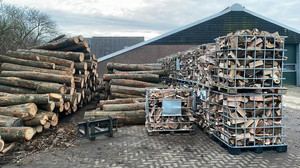 Eiken haardhout | kachelhout | geklooft, Tuin en Terras, Haardhout, 6 m³ of meer, Ophalen of Verzenden, Eikenhout, Blokken