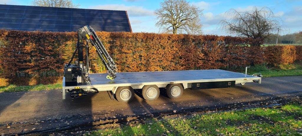 Kuiphuis K12 Plateauwagen met HIAB T-CLX 038-4 Laadkraan, Auto diversen, Aanhangers en Bagagewagens, Ophalen, Nieuw