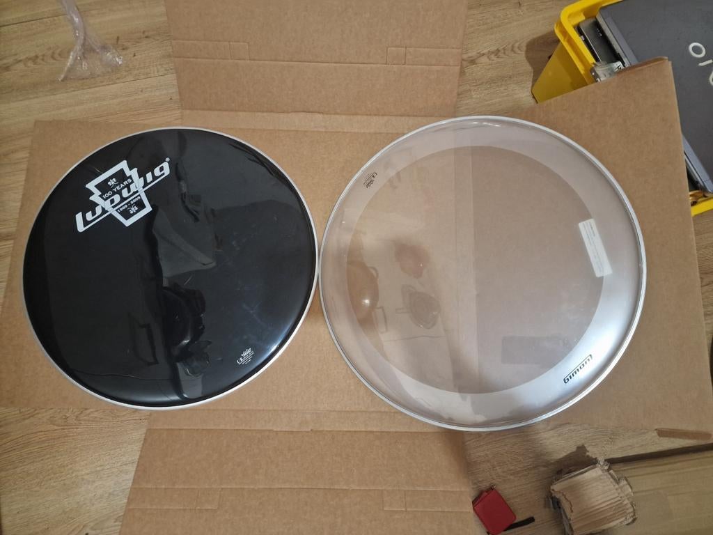 Ludwig REMO Bassdrum Vellen 22 inch 2x - Zo goed als nieuw!, Ophalen of Verzenden, Gebruikt, Ludwig