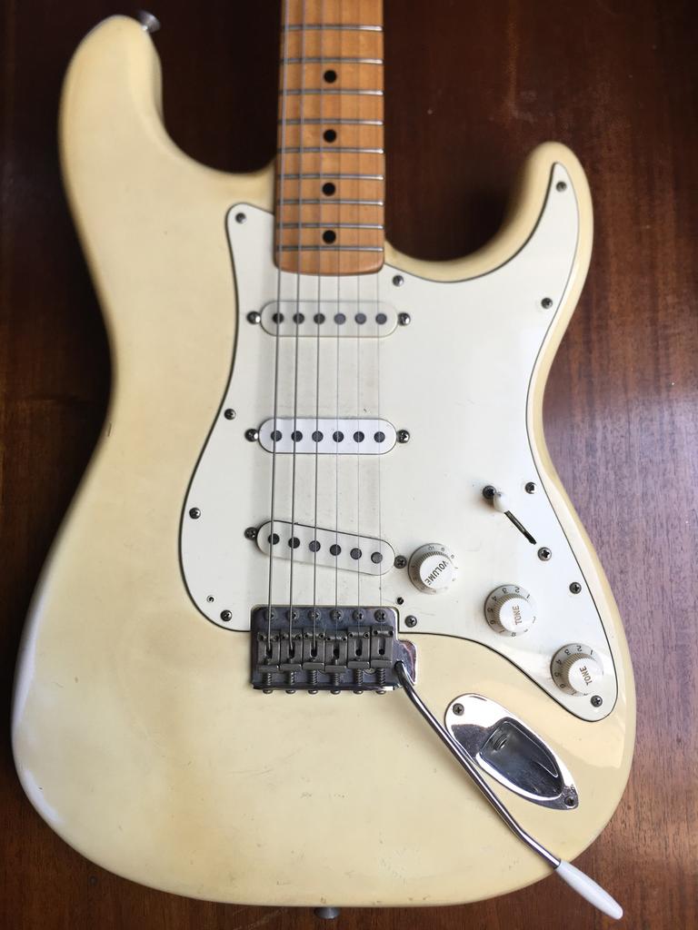 Vintage Fender Stratocaster Olympic White 1977, Ophalen, Zo goed als nieuw, Solid body, Fender