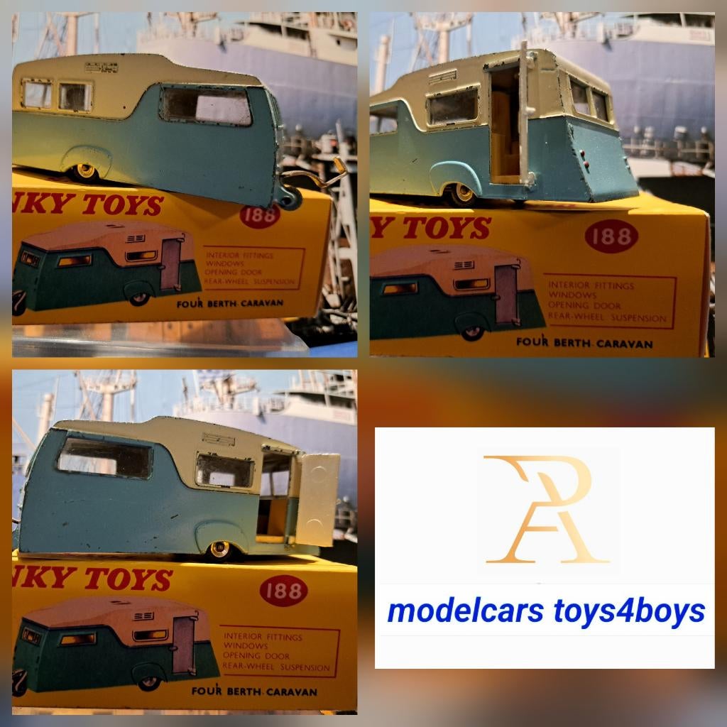 Dinky Toys no 188 Four Berth Caravan (1)  1/43, Verzenden, Gebruikt, Overige typen, Dinky Toys