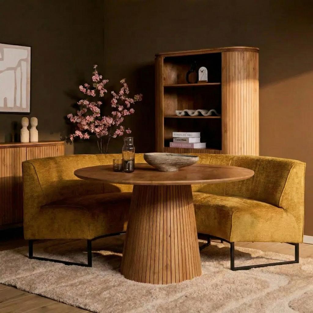 Ronde Eetkamerbank Olga - Geschikt voor ronde tafel, Huis en Inrichting, Tafels | Eettafels, Nieuw, 150 tot 200 cm, Vijf personen of meer