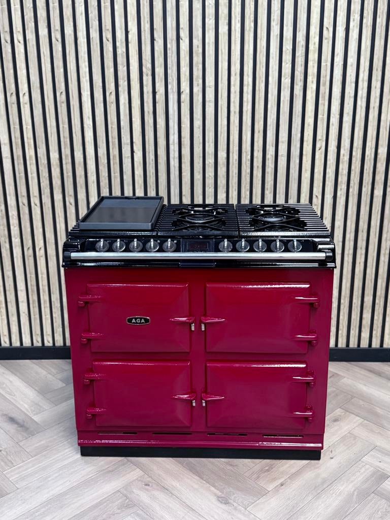 Prachtig Fornuis AGA Six Four Bordeaux Rood 4 Ovens!