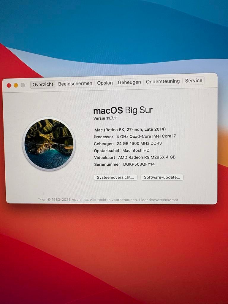 iMac 27" Retina 5K (Eind 2014), Computers en Software, Apple Desktops, Ophalen, Gebruikt, HDD en SSD, IMac