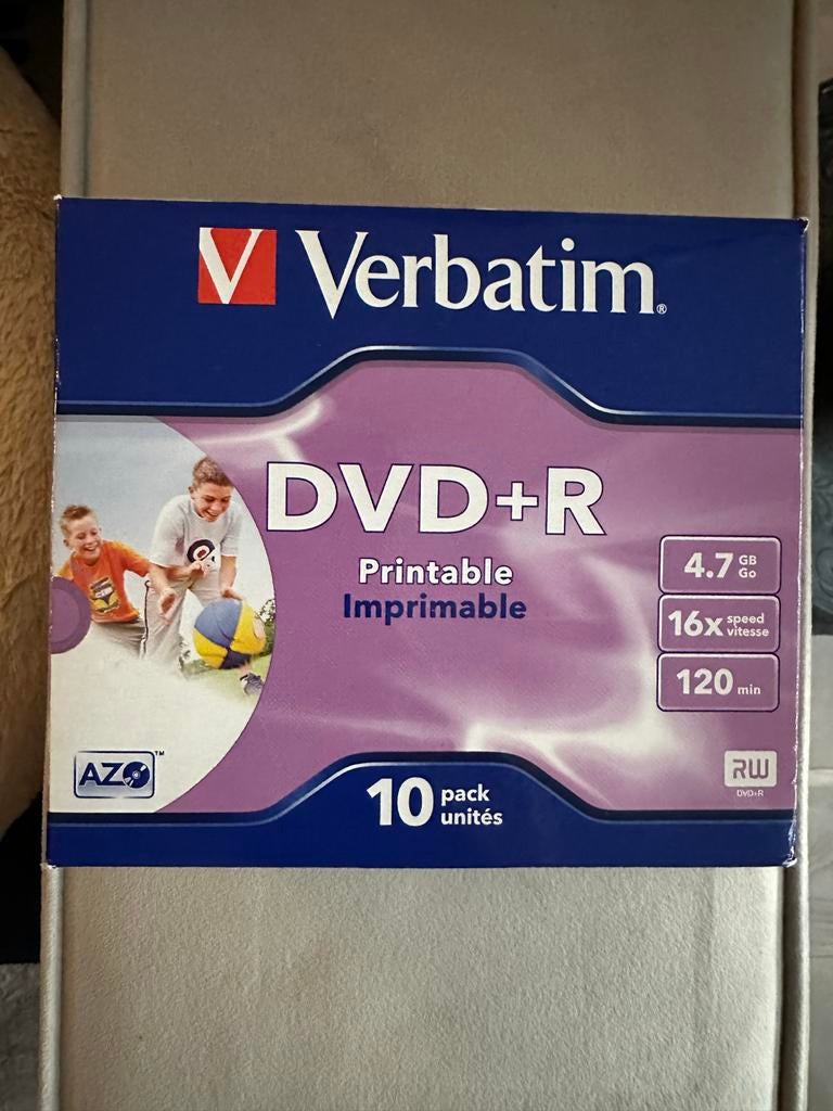 Verbatim DVD+R 10 stuks printable, Op spindel, Info@allesvoorapple.nl, Nieuw, Ophalen of Verzenden