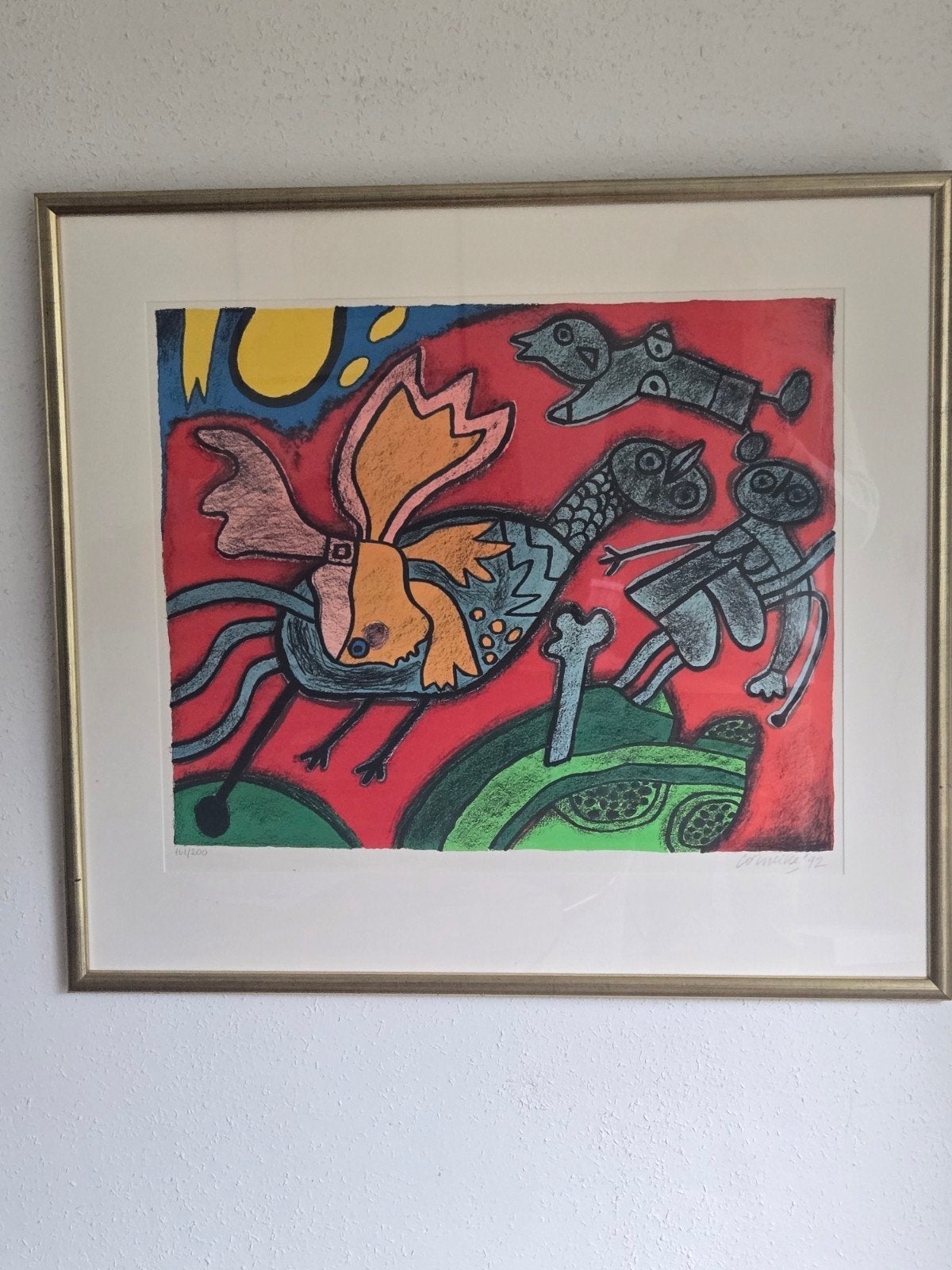 Corneille .... L'Ange descendu des astres. In perfecte staat, Ophalen, 1950 - 1999, Mythologie, Zeefdruk