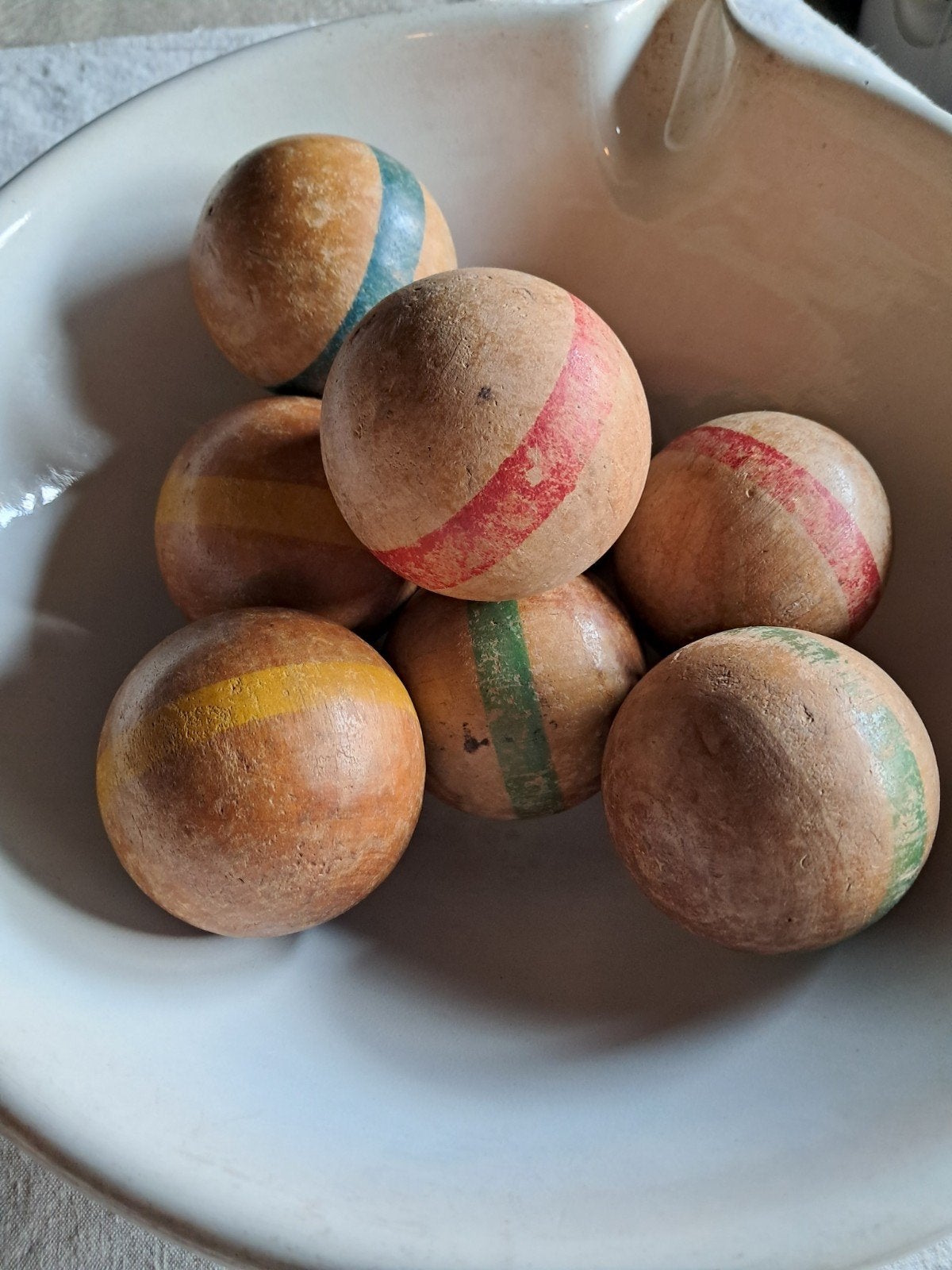Set antieke Franse Petanque (8) houten ballen/Jeu de Boules!, Antiek en Kunst, Ophalen of Verzenden