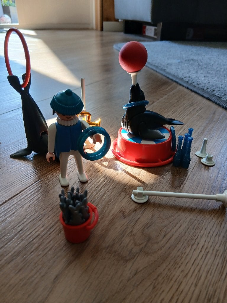 Playmobil Vintage 3518 Circus Dompteur met zeeleeuwen, Gebruikt, Complete set, Figuren, Family fun