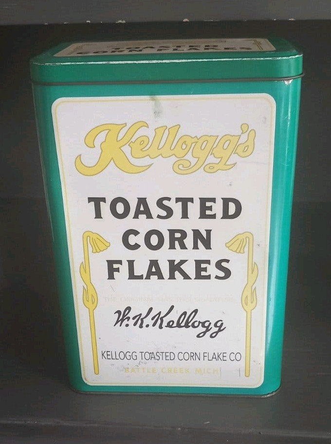 Kellogg's Toasted Corn Flakes - blik Vintage, Ophalen of Verzenden, Gebruikt