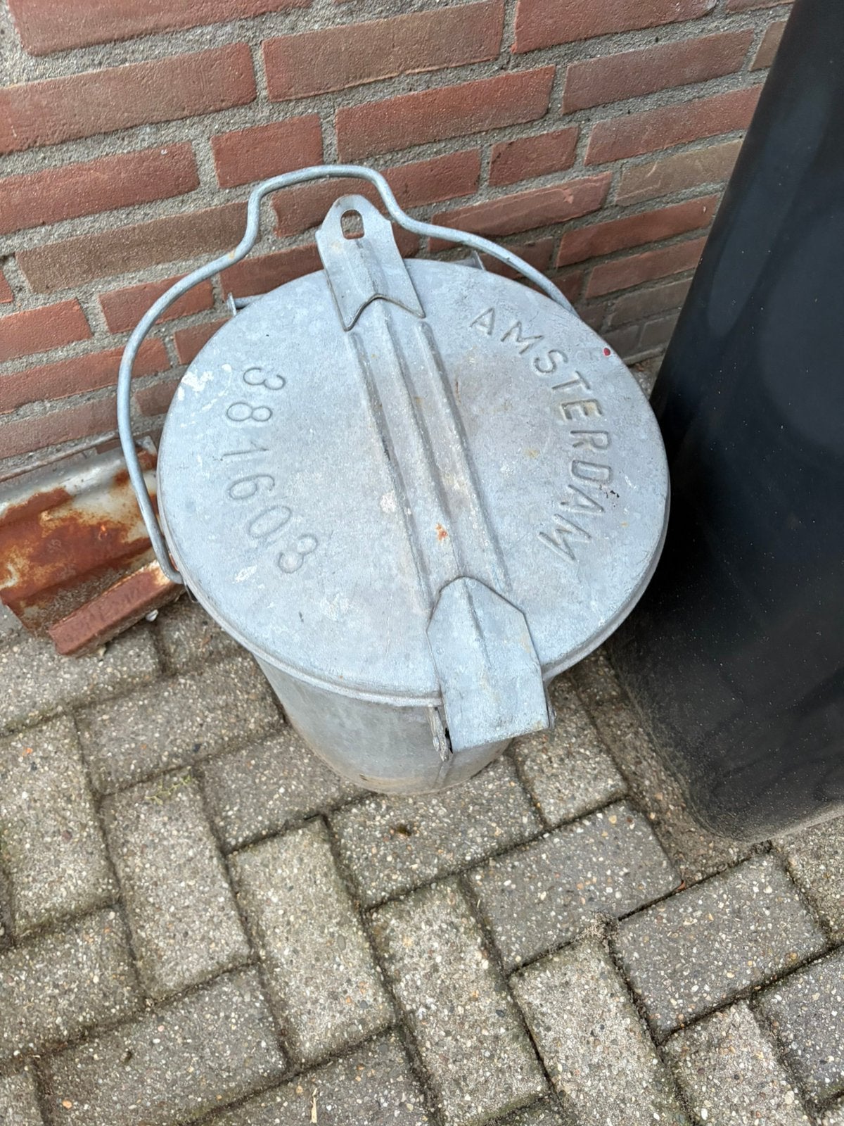 Gietijzeren prullenbak Amsterdam, 40 liter of meer, Ophalen, Gebruikt, Metaal