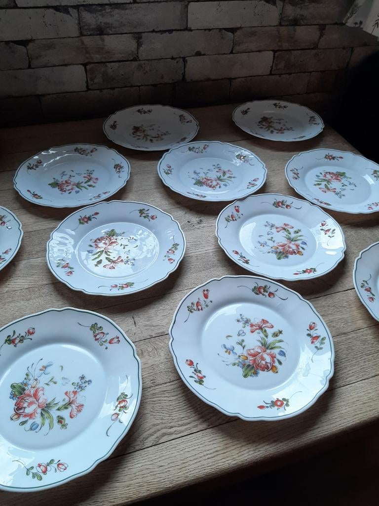 Arcopal borden met bloemenprint, 11 stuks, Antiek en Kunst, Ophalen of Verzenden