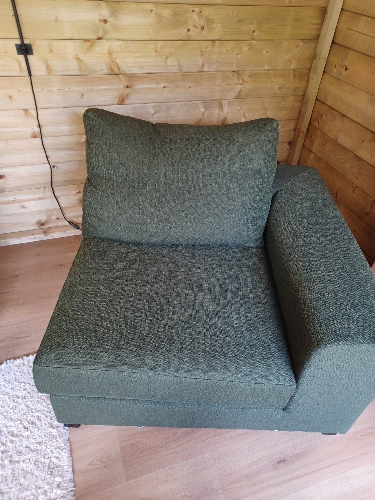 Hoek zitgedeelte in mooie groene kleur, Ophalen, Eenpersoons, Zo goed als nieuw, Minder dan 150 cm