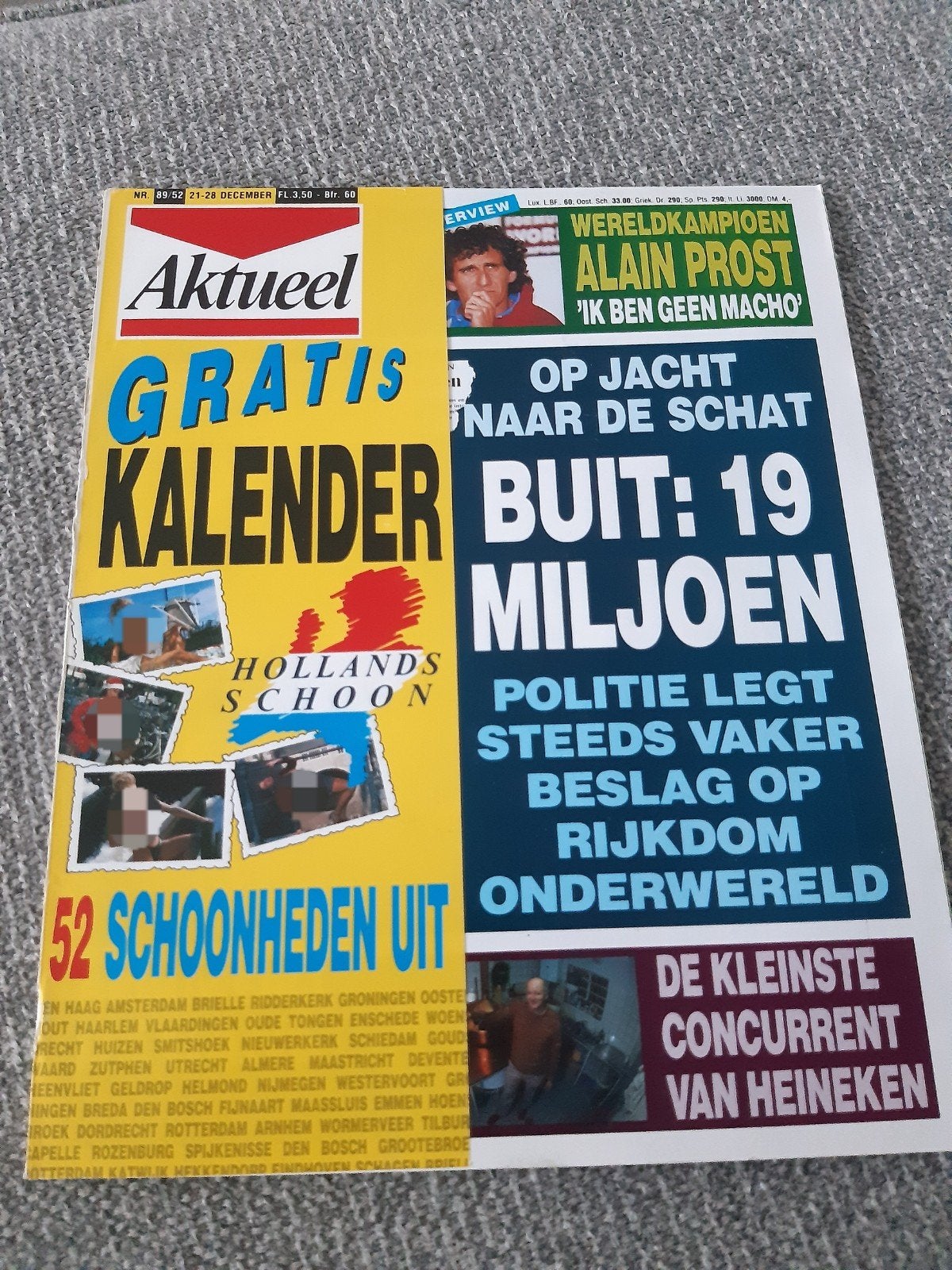 52.Aktueel 1989. Alain Prost. Brouwerij de Gans. Kalender. J, Ophalen of Verzenden, 1980 tot heden, Tijdschrift