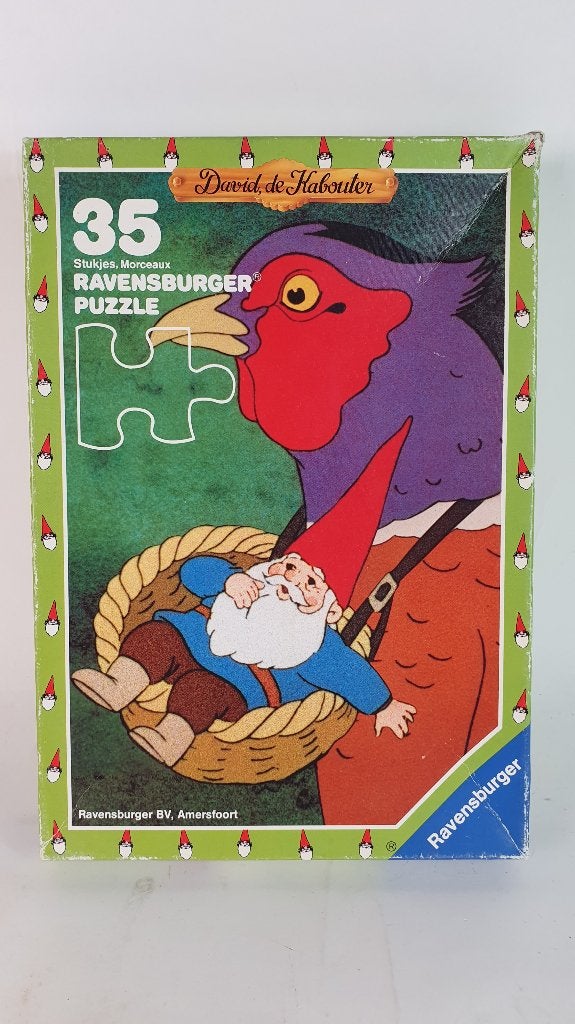 David de Kabouter, vintage puzzel, Ravensburger 1988. 8C5, Tweedehands verkoop, Tweedehands verkoop, Gebruikt, Geen@idee.nl