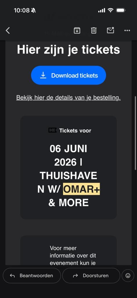 4 tickets thuishaven omar+ 6 juni, Tickets en Kaartjes, Evenementen en Festivals, Drie personen of meer