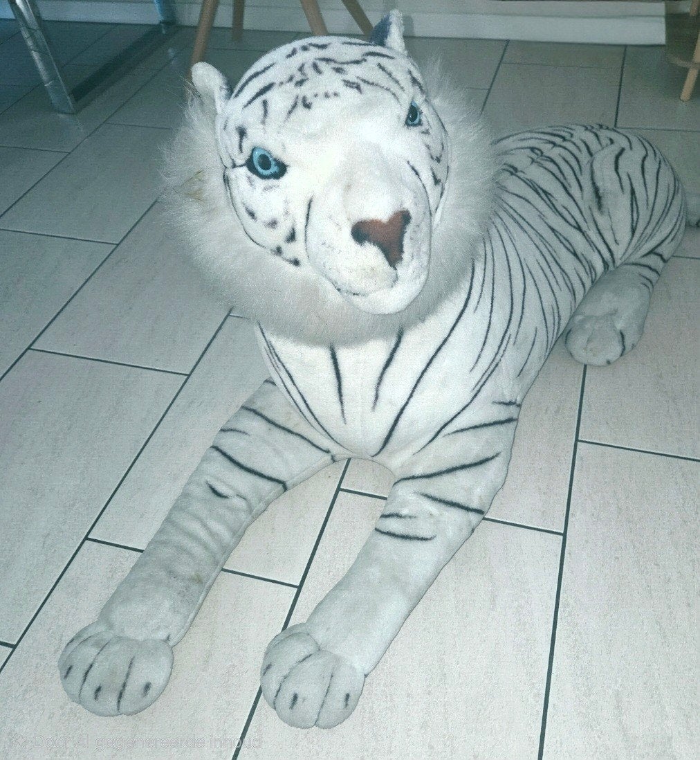 Grote witte tijger knuffel - Doe een leuk bod!, Ophalen of Verzenden
