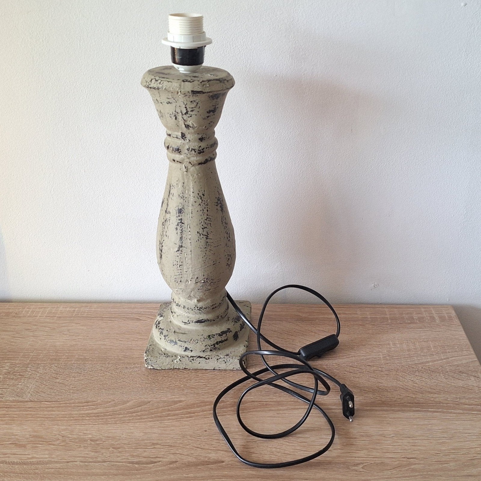 Kwantum Tafellamp Voet Napels, Huis en Inrichting, Overige materialen, Gebruikt, Met schakelaar, Wit
