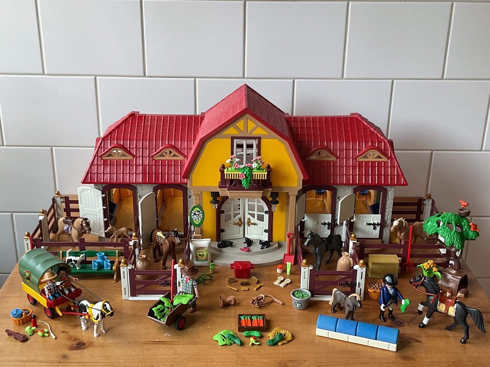 PLAYMOBIL UITGEBREIDE GROTE PAARDENMANEGE 🐎 🐎 SUPERSET !!, Ophalen of Verzenden, Gebruikt