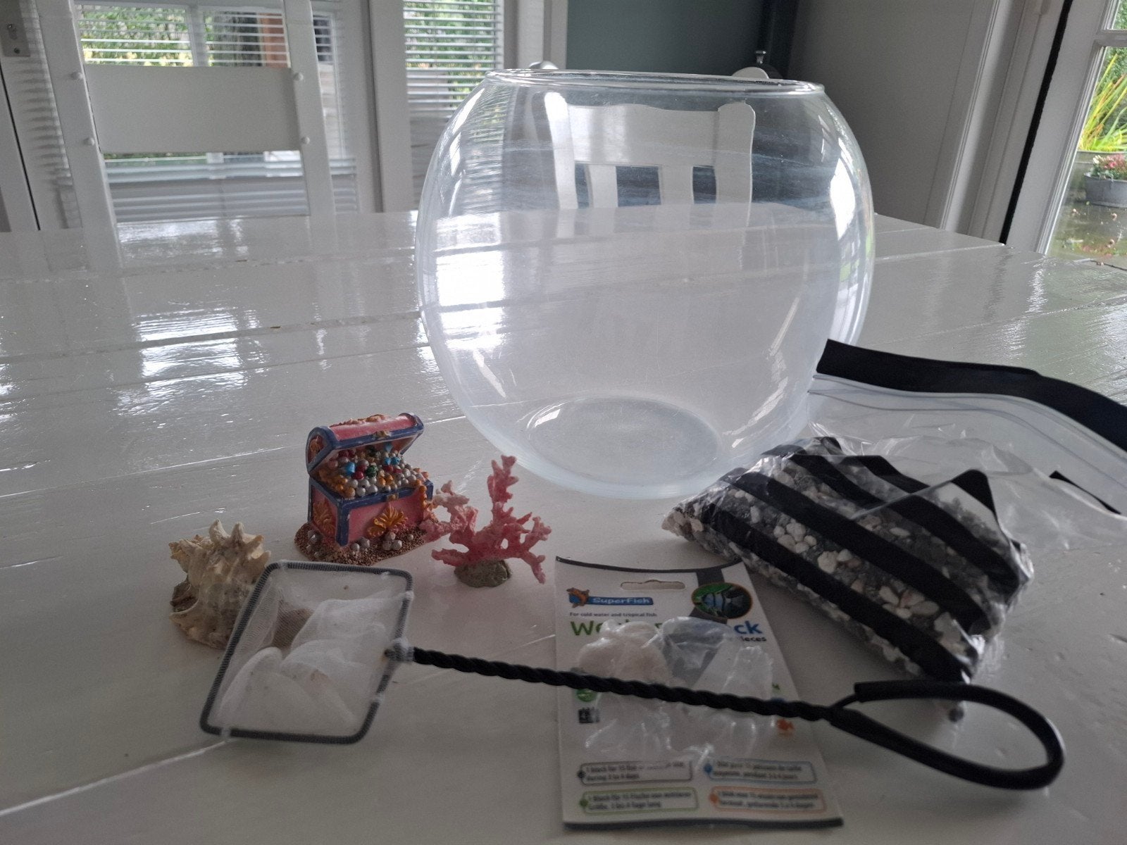 Ronde Vissenkom met decoratie, Dieren en Toebehoren, Ophalen, Zo goed als nieuw, Leeg aquarium