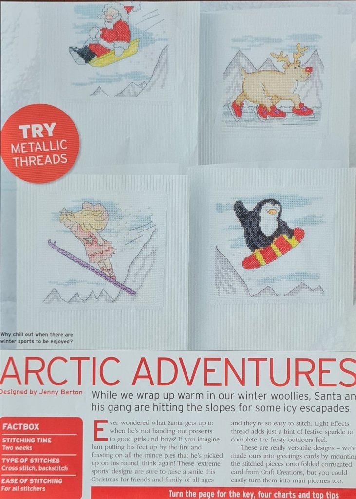 Arctic Adventures 4 Kerst borduurpatronen, Ophalen, Nieuw, Handborduren, Patroon