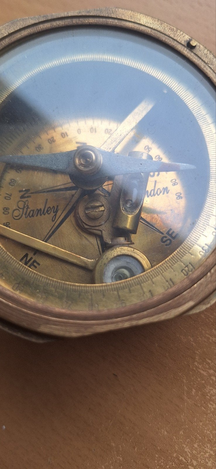 Antieke messing zonnewijzer kompas van Stanley London, Ophalen of Verzenden