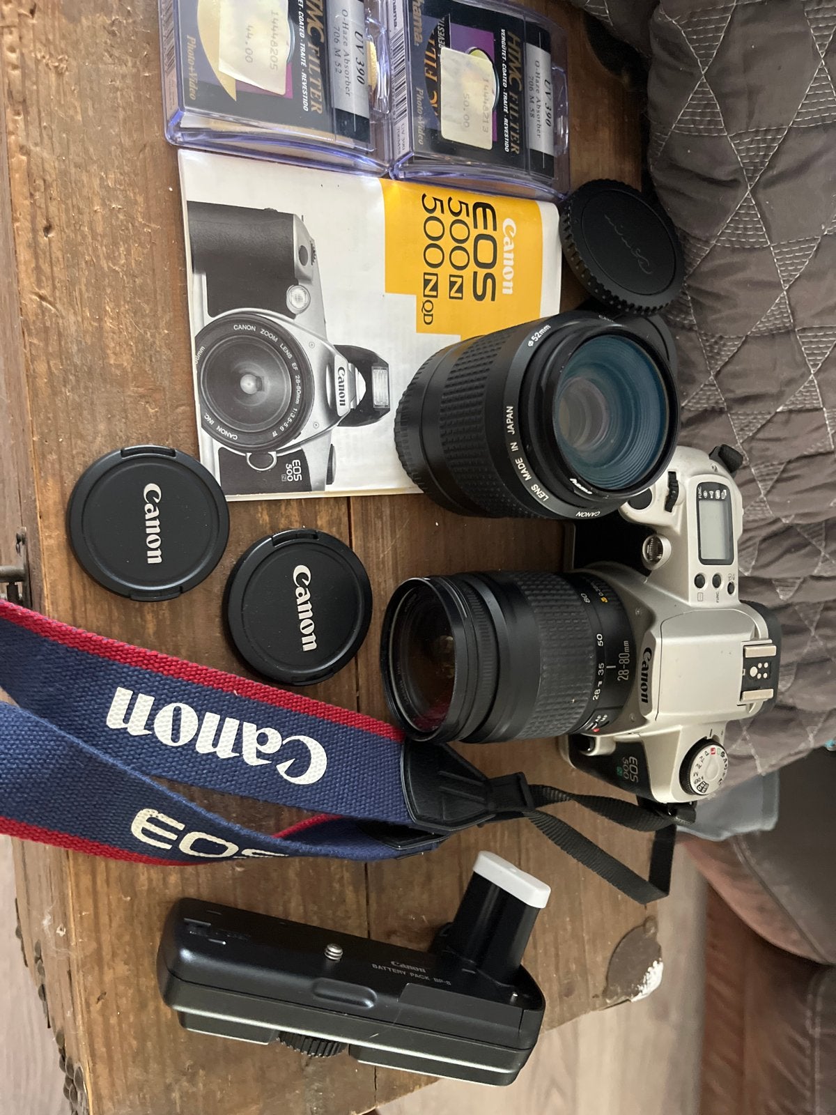 Canon EOS 500N Spiegelreflexcamera met 2 lenzen en accessoir, Ophalen of Verzenden, Gebruikt, Spiegelreflex, Canon