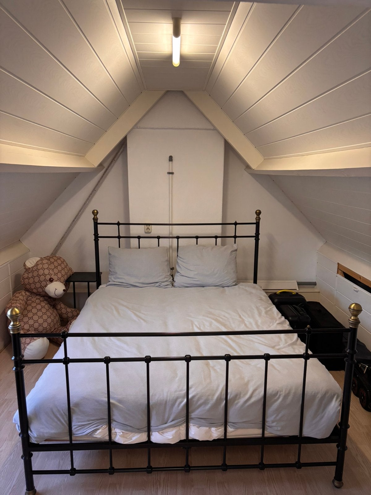 Zwart spijlen bed 160 x 200, Zwart, Tweepersoons, Ophalen of Verzenden, Zo goed als nieuw