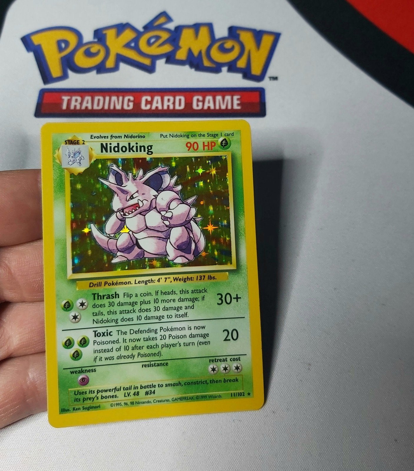 Nidoking Holo Rare, Base Set 1999, Ophalen of Verzenden, Zo goed als nieuw, Losse kaart, Foil