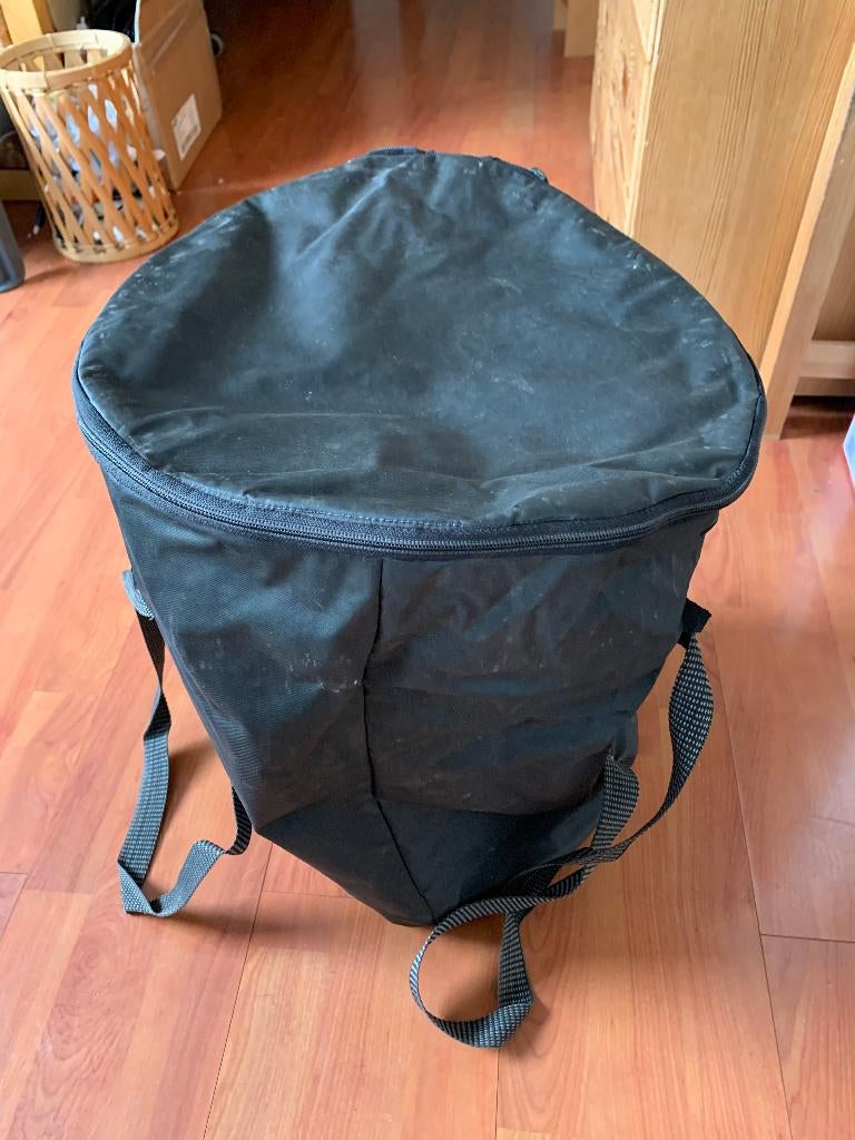Zwarte drumtas, tas drum; 35 cm doorsnee, 45 cm hoog, Ophalen of Verzenden, Gebruikt, Melodische percussie