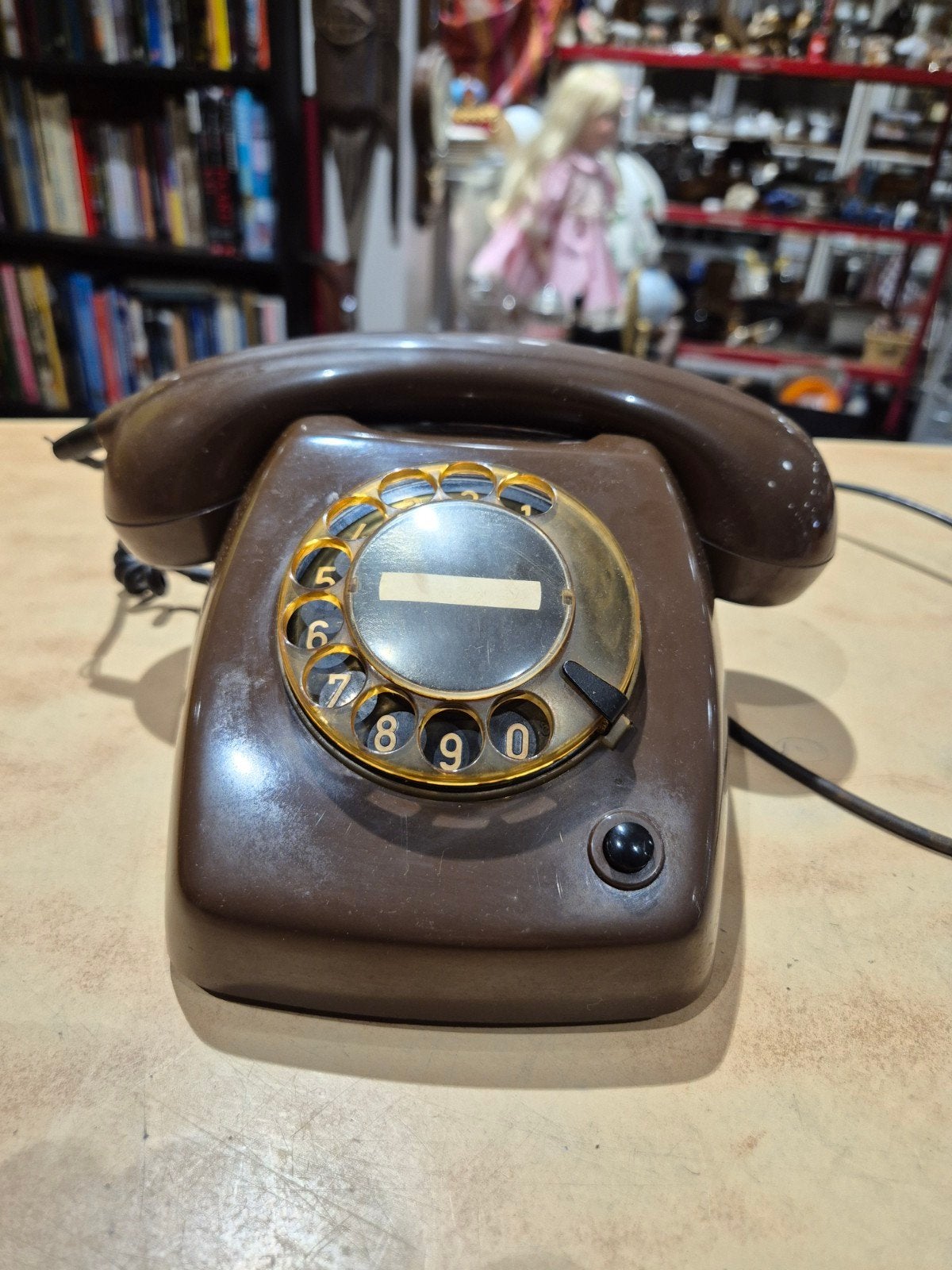 vintage telefoon PTT type T65 de luxe bruin, Ophalen of Verzenden, Onbekend, Onbekend, Onbekend