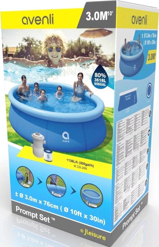 Zwembad 3m + pomp & schepnet, Tuin en Terras, Zwembaden, Ophalen, Nieuw, Opzetzwembad, 200 tot 400 cm