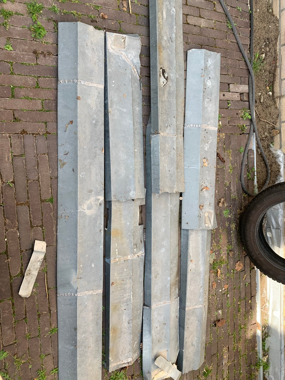 Diverse zinken platen en profielen, Ophalen of Verzenden, Gebruikt, Overige metalen