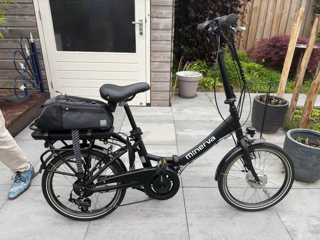 Zo goed als nieuwe elektrische vouwfiets Minerva, Overige merken, 20 inch of meer, Velgrem, Versnellingen