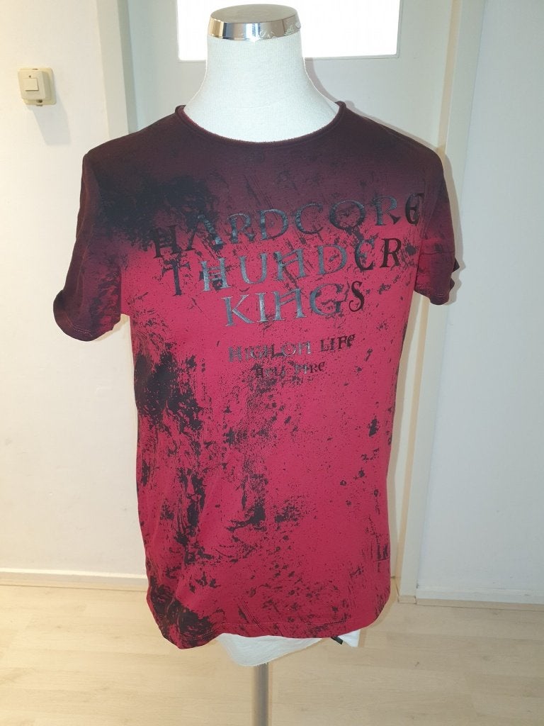 T-shirt Hardcore Thunder Kings rood/zwart maat M, Maat 48/50 (M), Ophalen of Verzenden, Hardcore Thunder Kings, Gedragen