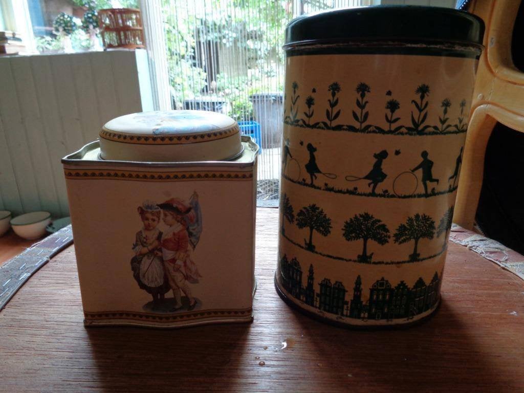 Oude / vintage / brocante bussen / blikken, Antiek en Kunst, Ophalen of Verzenden