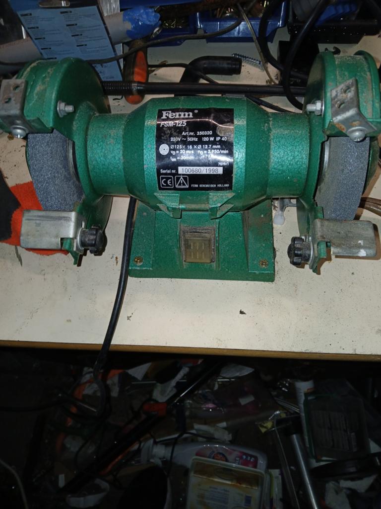 Ferm FSM-125 Werkbankslijpmachine, Ophalen, Gebruikt, Minder dan 700 watt, Werkbankslijpmachine