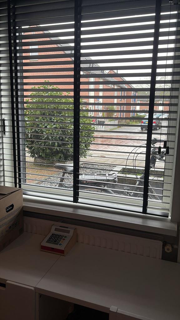 Houten Jaloezien, Ophalen, Gebruikt, 100 tot 150 cm, Zwart