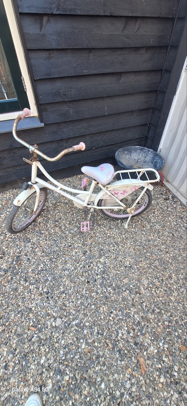 Meisjesfiets 20 inch - Wit/Roze, Fietsen en Brommers, Fietsen | Kinderfietsjes, Ophalen, Gebruikt, Terugtraprem, 20 inch of meer
