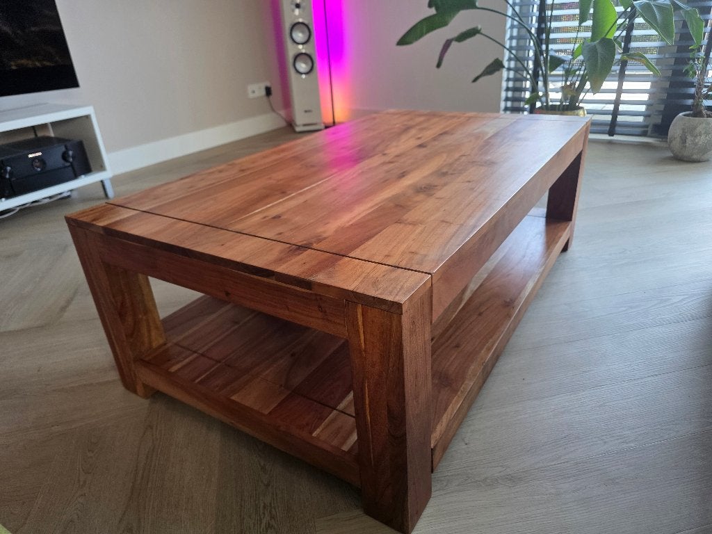 Massieve acaciahouten salontafel – 120x70x40 cm, Huis en Inrichting, Tafels | Salontafels, Ophalen, 100 tot 150 cm, 50 tot 100 cm