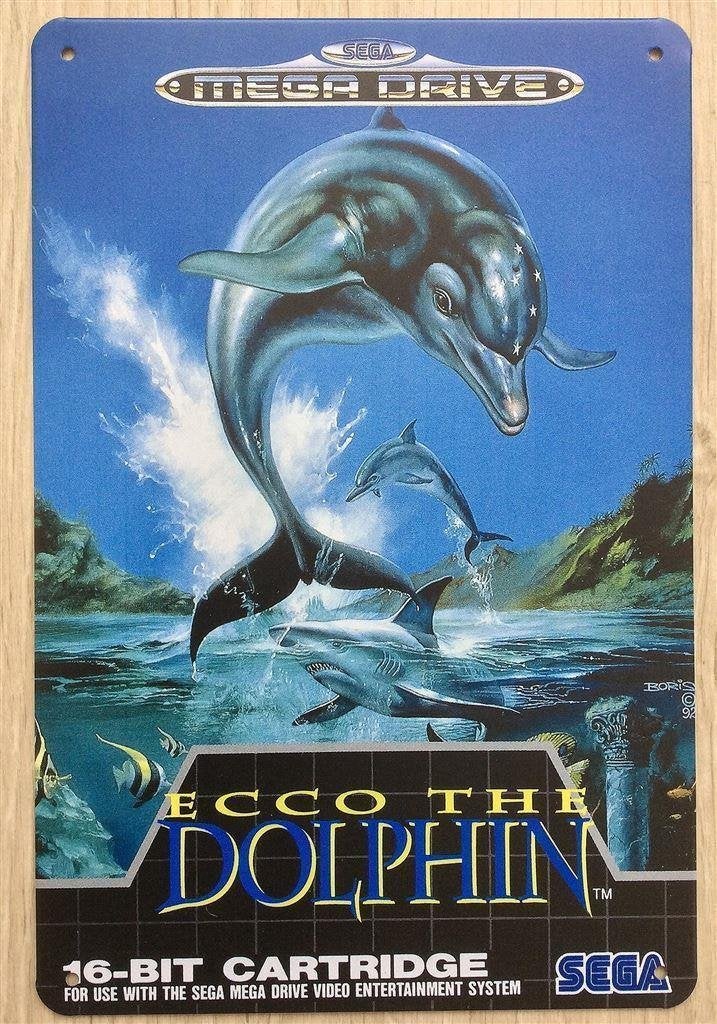 ECCO THE DOLPHIN Metalen Wandbord Sega megadrive, Verzenden, 1 speler, Nieuw, Vanaf 3 jaar