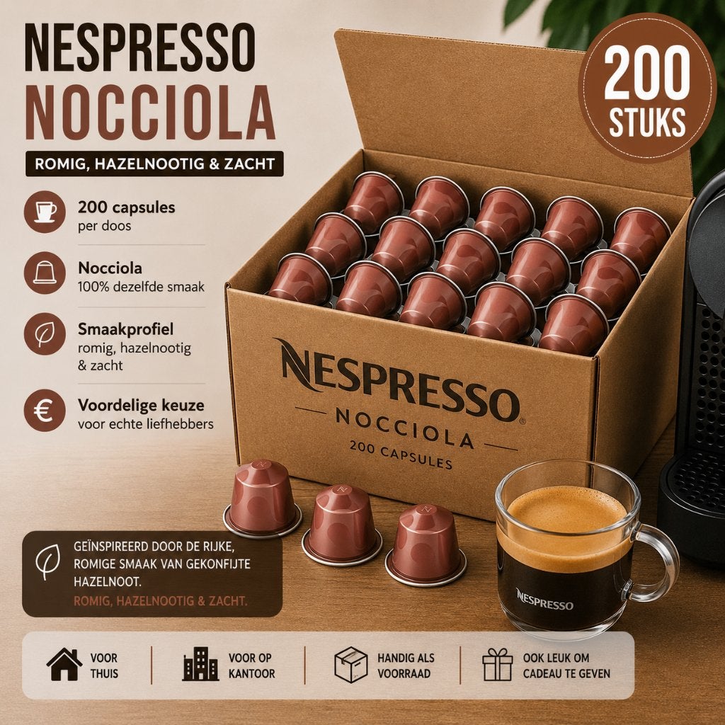 Nespresso Original Nocciola - 200 losse capsules, Verzenden