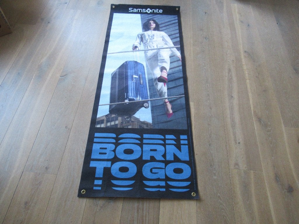 Grote Samsonite koffer Vlag Banner. Afmetingen: 160 x 60 cm, Ophalen of Verzenden, Nieuw