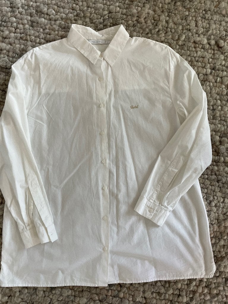 Nette witte blouse TRAFALUC / ZARA blouse maat M, Maat 38/40 (M), Ophalen of Verzenden, Gedragen, Wit