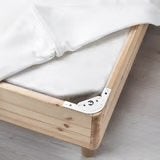 Espevar boxspring met binnenveringsmatras 180x200 cm wit, Gebruikt, Wit, Tweepersoons, Scandinavisch