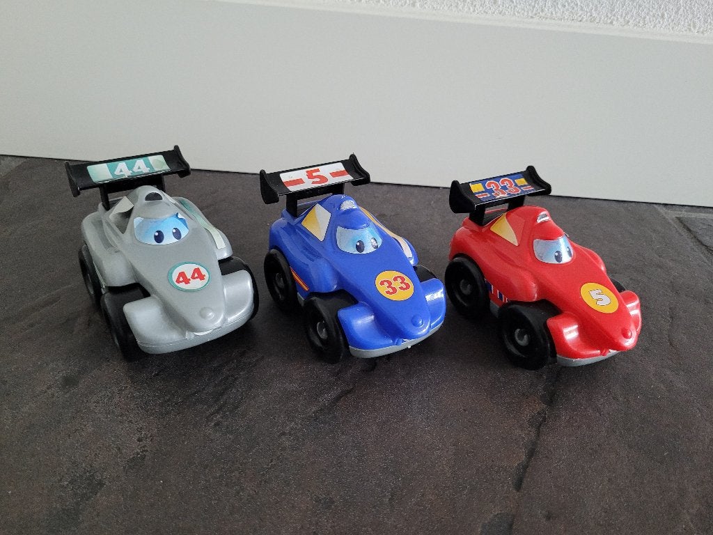 Stevige speelgoed race auto's (3x), Ophalen of Verzenden, Zo goed als nieuw
