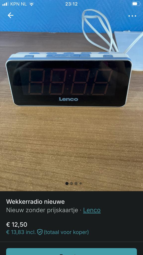 Lenco CR-18 PLL FM Wekkerradio met Groot Display, Ophalen of Verzenden, Nieuw, Digitaal