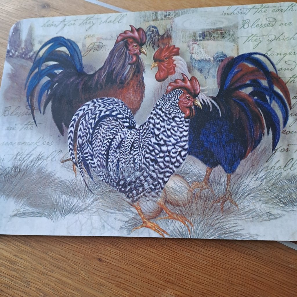 4 Kippenplacemats van kurk, Kurk, Placemat, Meerkleurig, Ophalen of Verzenden
