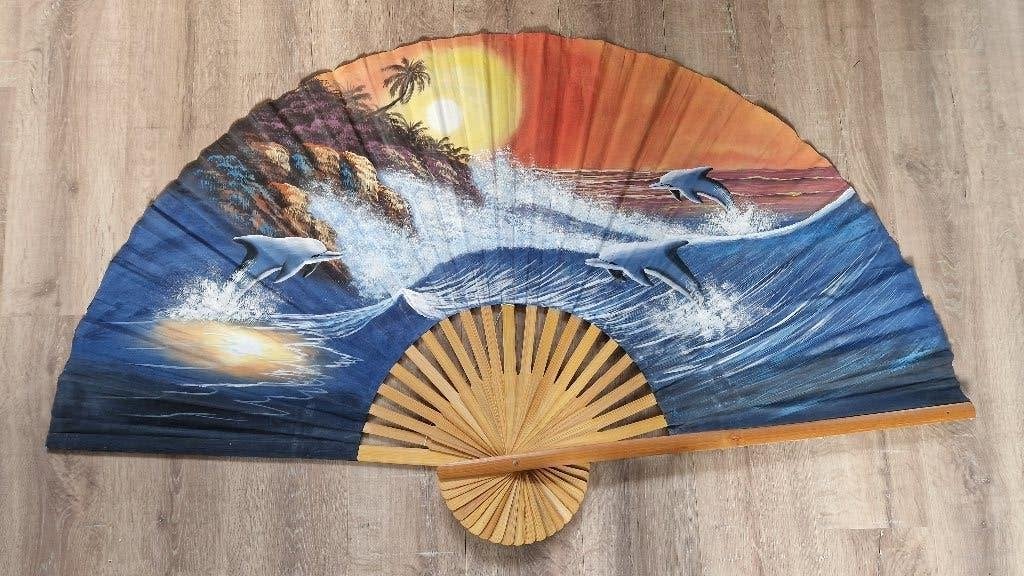Grote waaier voor aan de muur 151x88cm, Ophalen, 151 cm, Meerkleurig, Zo goed als nieuw