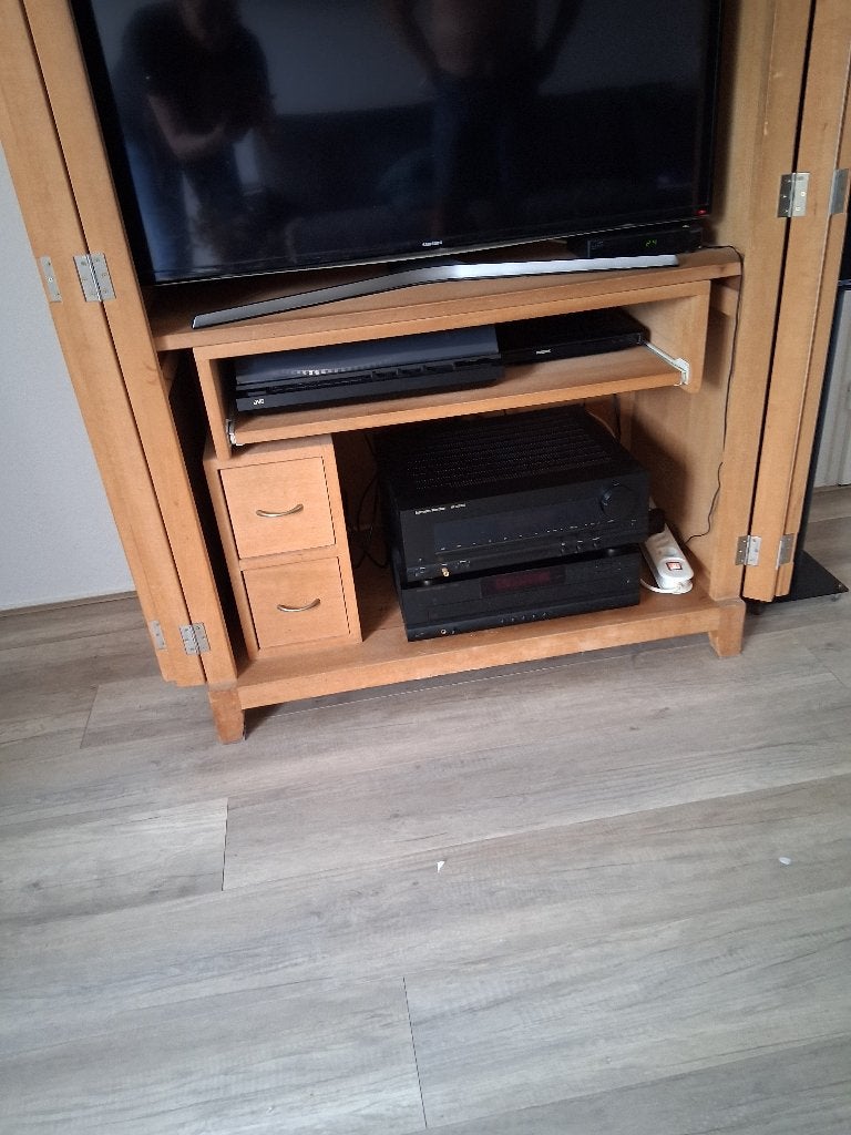 Tv kast, Ophalen, Eikenhout, 50 tot 100 cm, Zo goed als nieuw